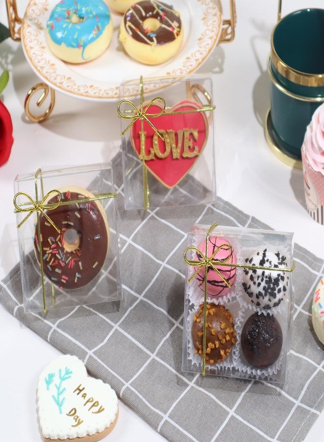 SLShePack 3.3X3.3X1.5inch 50PCS Clear Cookie Boxes Packaging, Perfect for Displaying Small Items-Jewelry, Crafts, Treats ,Oreos ,Soap,Macaron,Chocolate Truffle, Donut, Mini Bakery, Brownie More Wedding Favors - Image 4